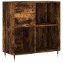 Mueble discos madera contrachapada roble ahumado 84,5x38x89 cm de vidaXL, Almacenamiento para CD y DVD - Ref: Foro24-831769, ...