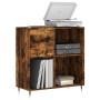 Mueble discos madera contrachapada roble ahumado 84,5x38x89 cm de vidaXL, Almacenamiento para CD y DVD - Ref: Foro24-831769, ...