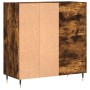 Mueble discos madera contrachapada roble ahumado 84,5x38x89 cm de vidaXL, Almacenamiento para CD y DVD - Ref: Foro24-831769, ...