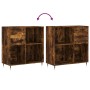 Mueble discos madera contrachapada roble ahumado 84,5x38x89 cm de vidaXL, Almacenamiento para CD y DVD - Ref: Foro24-831769, ...