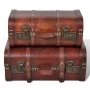 Baúl cofre de madera vintage marrón 2 unidades de vidaXL, Baúles de almacenamiento - Ref: Foro24-240575, Precio: 87,97 €, Des...
