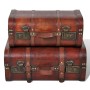 Baúl cofre de madera vintage marrón 2 unidades de vidaXL, Baúles de almacenamiento - Ref: Foro24-240575, Precio: 71,00 €, Des...