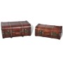 Baúl cofre de madera vintage marrón 2 unidades de vidaXL, Baúles de almacenamiento - Ref: Foro24-240575, Precio: 71,00 €, Des...