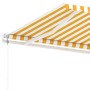 Toldo de pie automático amarillo y blanco 600x350 cm en Toldos | Comprar online en Foru.es