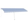 Toldo automático LED sensor de viento azul y blanco 600x350 cm en Toldos | Comprar online en Foru.es