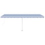 Toldo automático LED sensor de viento azul y blanco 600x350 cm en Toldos | Comprar online en Foru.es