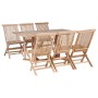 Set de comedor de jardín plegable 7 piezas madera maciza teca en Conjuntos de jardín | Comprar online en Foru.es