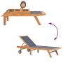 Tumbona plegable con ruedas teca maciza y textileno en Tumbonas | Comprar online en Foru.es