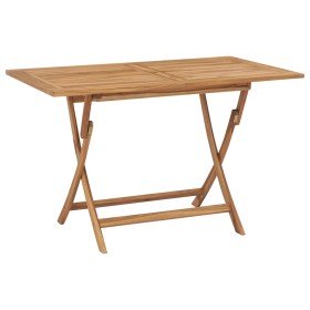 Mesa plegable de jardín madera maciza de teca 120x70x75 cm en Mesas de jardín | Comprar online en Foru.es