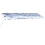 Toldo automático LED sensor de viento azul y blanco 600x350 cm en Toldos | Comprar online en Foru.es