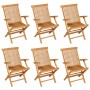 Set de comedor de jardín 7 piezas de madera maciza de teca en Conjuntos de jardín | Comprar online en Foru.es