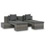 Set de muebles de jardín 4 pzas y cojines ratán sintético gris en Sofás de exterior | Comprar online en Foru.es
