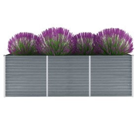 Arriate de jardín de acero galvanizado gris 240x80x77 cm en Macetas y jardineras | Comprar online en Foru.es