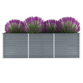 Arriate de jardín de acero galvanizado gris 240x80x77 cm en Macetas y jardineras | Comprar online en Foru.es