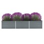 Arriate de jardín de acero galvanizado gris 240x80x45 cm en Macetas y jardineras | Comprar online en Foru.es