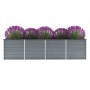 Arriate de jardín de acero galvanizado gris 320x80x77 cm en Macetas y jardineras | Comprar online en Foru.es