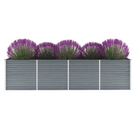 Arriate de jardín de acero galvanizado gris 320x80x77 cm en Macetas y jardineras | Comprar online en Foru.es