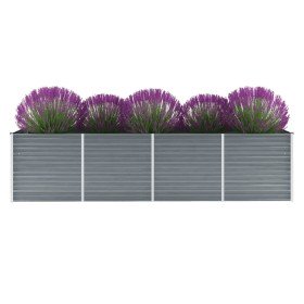 Arriate de jardín de acero galvanizado gris 320x80x77 cm en Macetas y jardineras | Comprar online en Foru.es
