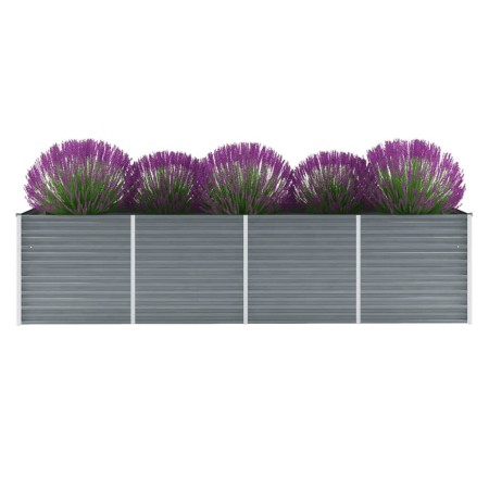 Arriate de jardín de acero galvanizado gris 320x80x77 cm en Macetas y jardineras | Comprar online en Foru.es