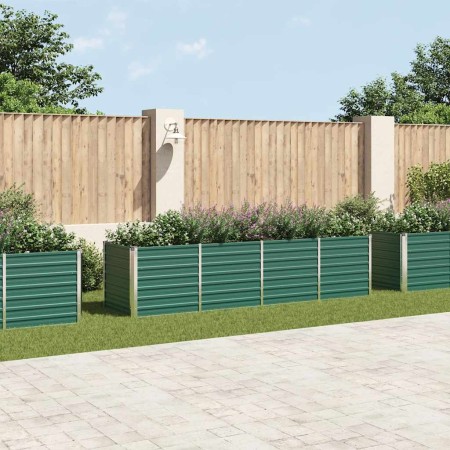 Arriate de jardín de acero galvanizado verde 320x80x77 cm en Macetas y jardineras | Comprar online en Foru.es