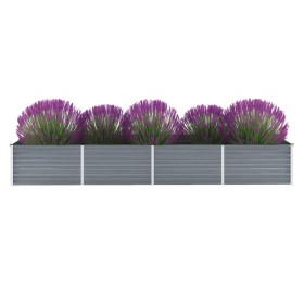 Arriate de jardín de acero galvanizado gris 320x80x45 cm en Macetas y jardineras | Comprar online en Foru.es