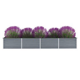 Arriate de jardín de acero galvanizado gris 320x80x45 cm en Macetas y jardineras | Comprar online en Foru.es