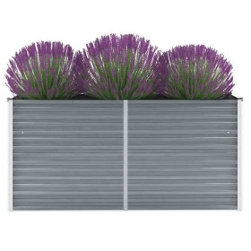 Arriate elevado de jardín acero galvanizado gris 160x40x77 cm en Macetas y jardineras | Comprar online en Foru.es