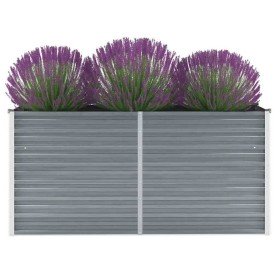 Arriate elevado de jardín acero galvanizado gris 160x40x77 cm en Macetas y jardineras | Comprar online en Foru.es