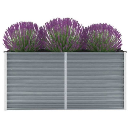 Arriate elevado de jardín acero galvanizado gris 160x40x77 cm en Macetas y jardineras | Comprar online en Foru.es