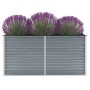 Arriate elevado de jardín acero galvanizado gris 160x40x77 cm en Macetas y jardineras | Comprar online en Foru.es