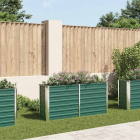 Arriate de jardín de acero galvanizado verde 160x40x77 cm en Macetas y jardineras | Comprar online en Foru.es