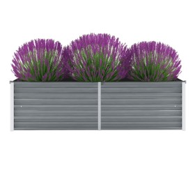 Arriate de jardín de acero galvanizado gris 160x40x45 cm en Macetas y jardineras | Comprar online en Foru.es