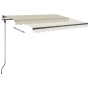 Toldo manual retráctil con LED crema 300x250 cm en Toldos | Comprar online en Foru.es