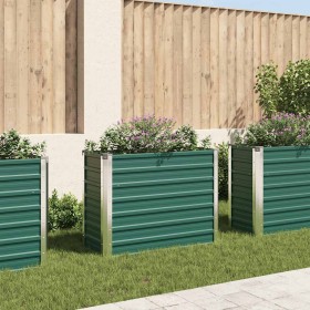 Arriate de jardín de acero galvanizado verde 100x40x77 cm en Macetas y jardineras | Comprar online en Foru.es