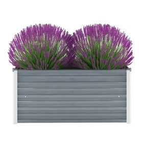 Arriate de jardín de acero galvanizado gris 100x40x45 cm en Macetas y jardineras | Comprar online en Foru.es