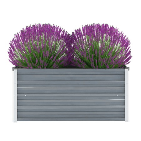 Arriate de jardín de acero galvanizado gris 100x40x45 cm en Macetas y jardineras | Comprar online en Foru.es