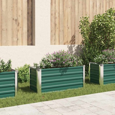Arriate de jardín de acero galvanizado verde 100x40x45 cm en Macetas y jardineras | Comprar online en Foru.es