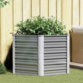 Arriate de jardín de acero galvanizado gris 129x129x77 cm en Macetas y jardineras | Comprar online en Foru.es