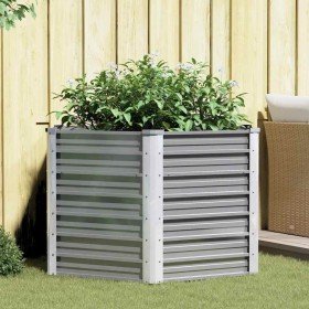 Arriate de jardín de acero galvanizado gris 129x129x77 cm en Macetas y jardineras | Comprar online en Foru.es