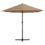 Sombrilla de jardín con palo de aluminio taupe 460x270 cm en Sombrillas | Comprar online en Foru.es