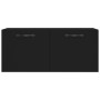 Armario de pared madera de ingeniería negro 80x36,5x35 cm de vidaXL, Taquillas y armarios de almacenamiento - Ref: Foro24-830...