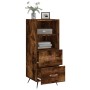 Aparador madera de ingeniería roble ahumado 34,5x34x90 cm de vidaXL, Aparadores - Ref: Foro24-828641, Precio: 52,33 €, Descue...