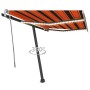 Toldo manual retráctil con LED naranja y marrón 300x250 cm en Toldos | Comprar online en Foru.es