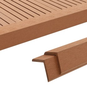 Molduras angulares 5 uds WPC marrón claro 170 cm en Materiales de construcción | Comprar online en Foru.es