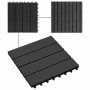 Baldosas de porche de WPC 30x30 cm 1 m² negro 11 unidades en Materiales de construcción | Comprar online en Foru.es