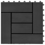 Baldosas de porche de WPC 30x30 cm 1 m² negro 11 unidades en Materiales de construcción | Comprar online en Foru.es
