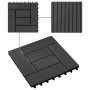 Baldosas de porche de WPC 30x30 cm 1 m² negro 11 unidades en Materiales de construcción | Comprar online en Foru.es