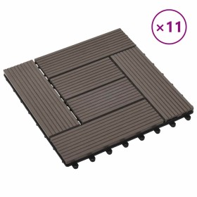 Baldosas de porche de WPC 30x30 cm 1 m² marrón oscuro 11 uds en Materiales de construcción | Comprar online en Foru.es