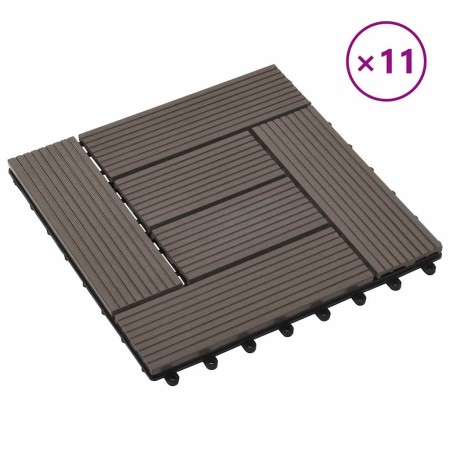 Baldosas de porche de WPC 30x30 cm 1 m² marrón oscuro 11 uds en Materiales de construcción | Comprar online en Foru.es