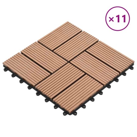 Baldosas de porche de WPC 30x30 cm 1 m² marrón 11 unidades en Materiales de construcción | Comprar online en Foru.es